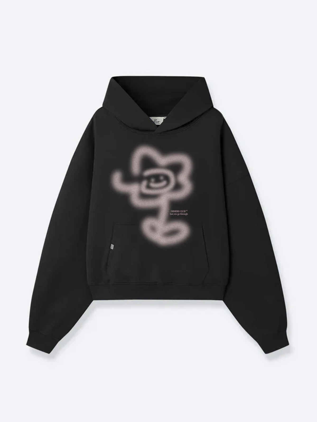 GRAFFITI FLOWER HOODIE - BLACK
