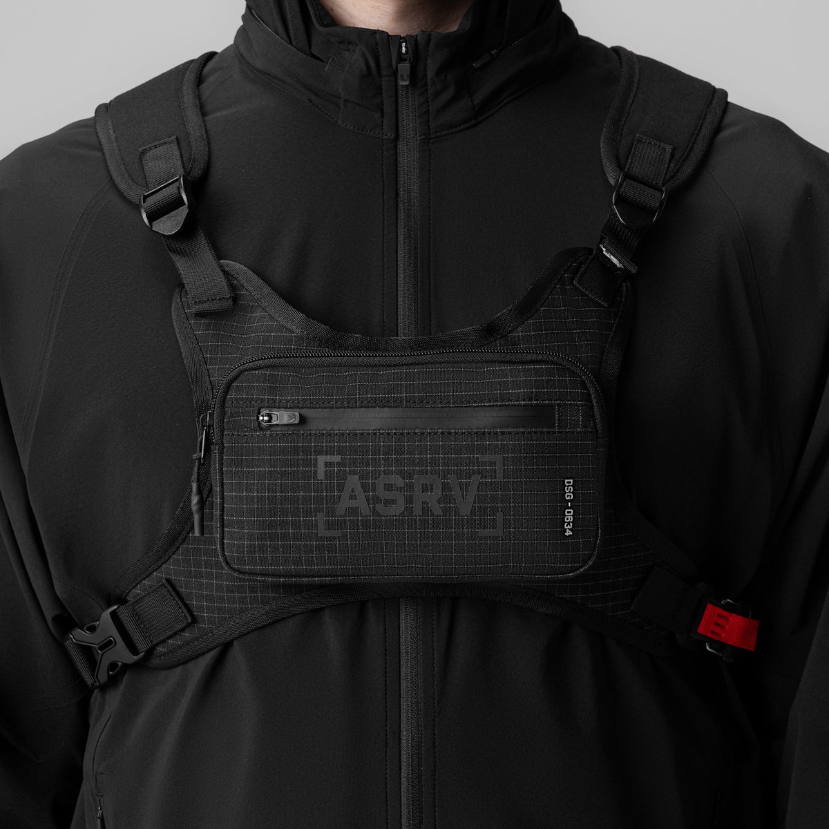 0634. Waterproof Cordura® Conditioning Chest Pack - Black "Grid"