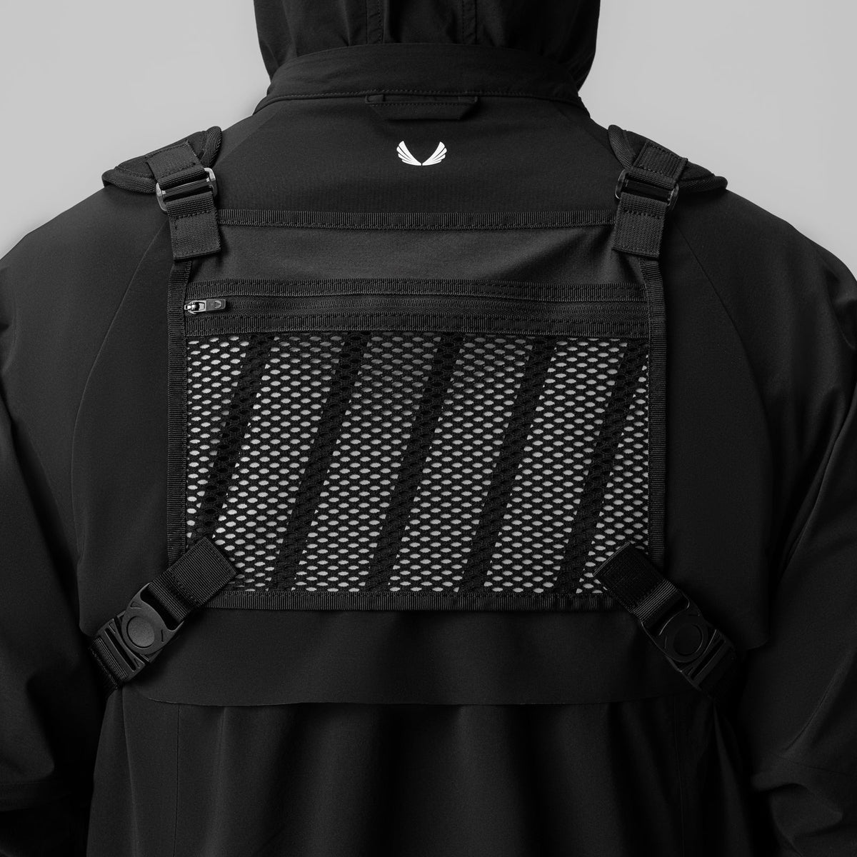 0634. Waterproof Cordura® Conditioning Chest Pack - Black "Grid"