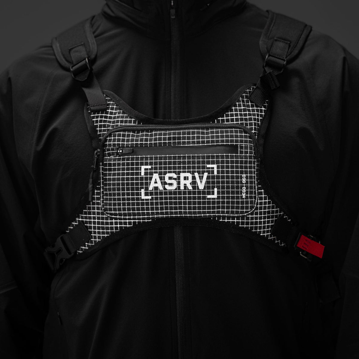 0634. Waterproof Cordura® Conditioning Chest Pack - Black "Grid"
