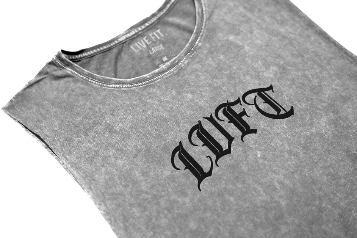 Gotham Scoop Neck Vintage Tank - Cement