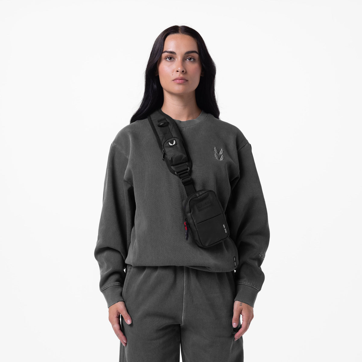 0861. Tech Essential™ Distressed Crewneck - Faded Grey