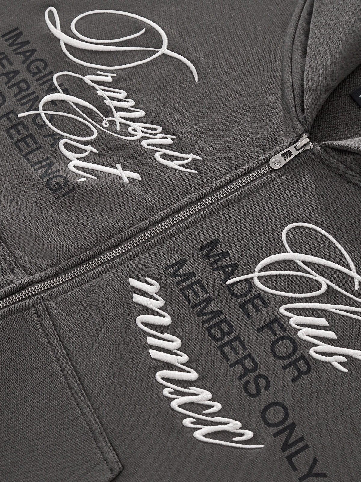 CURSIVE ZIP UP - DARK TAUPE