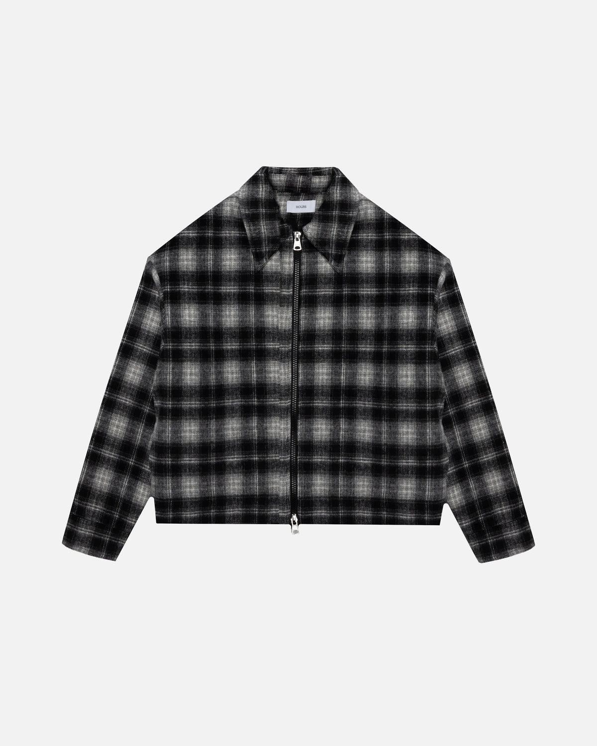 Flannel Zip Overshirt - Black