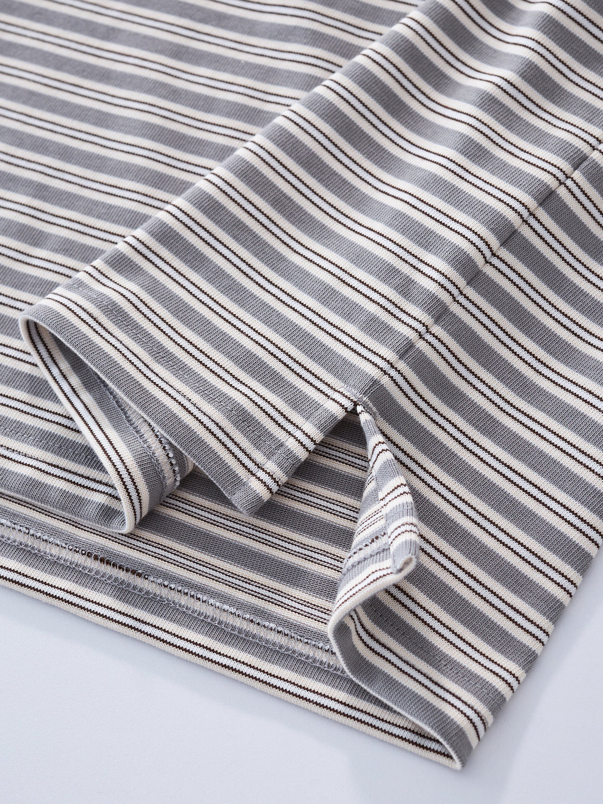 POCKET STRIPED LONG SLEEVE - LIGHT GREY