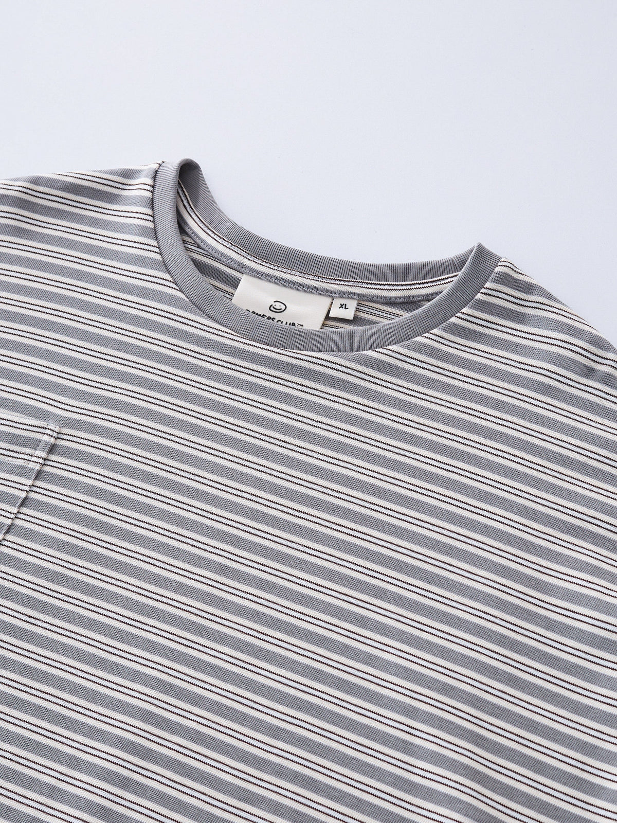 POCKET STRIPED LONG SLEEVE - LIGHT GREY