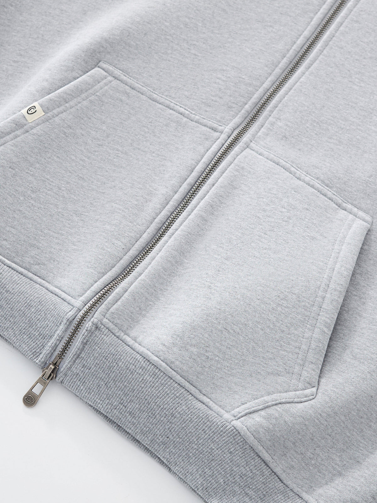 SIGNATURE BASIC ZIP UP - HEATHER GREY