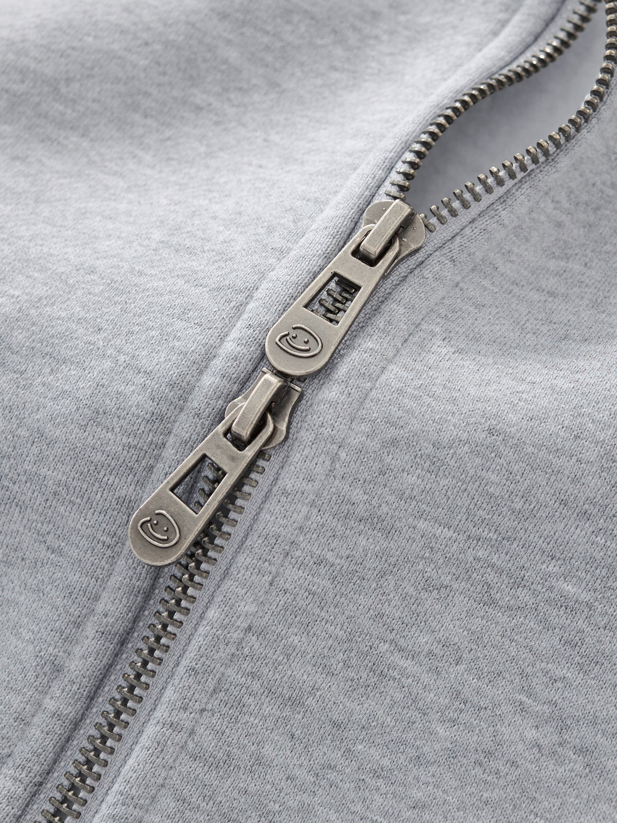 SIGNATURE BASIC ZIP UP - HEATHER GREY