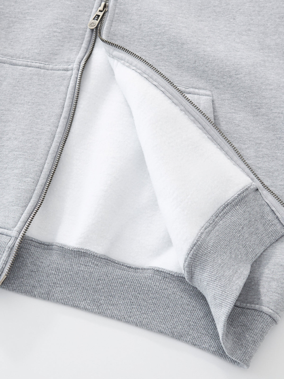SIGNATURE BASIC ZIP UP - HEATHER GREY