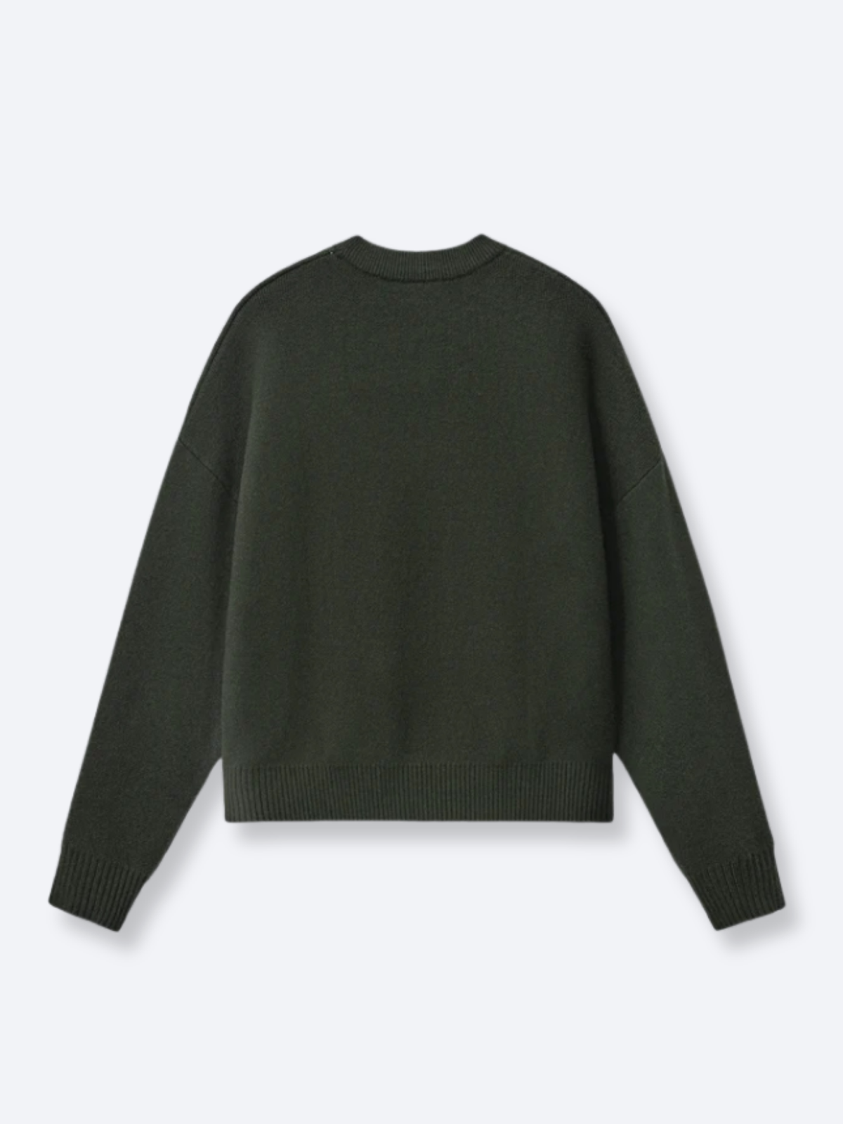 HEART KNIT SWEATER - DEEP OLIVE
