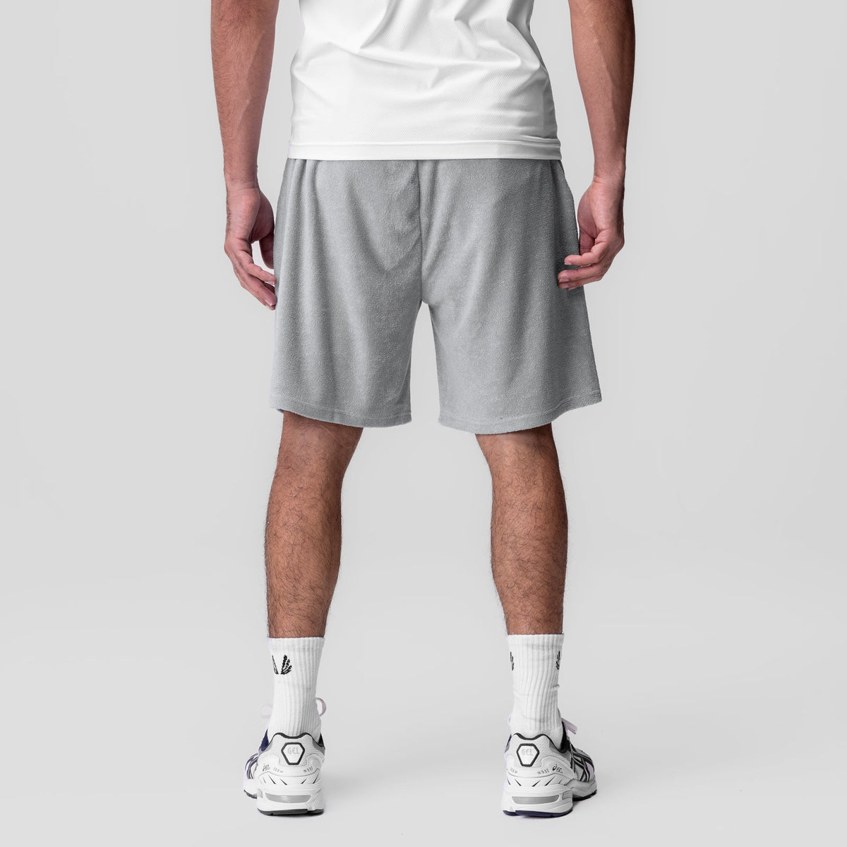 1094. Towel Terry Relaxed Short - Heather Grey