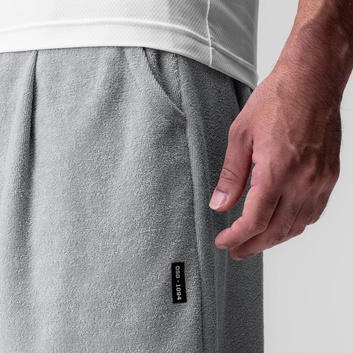 1094. Towel Terry Relaxed Short - Heather Grey