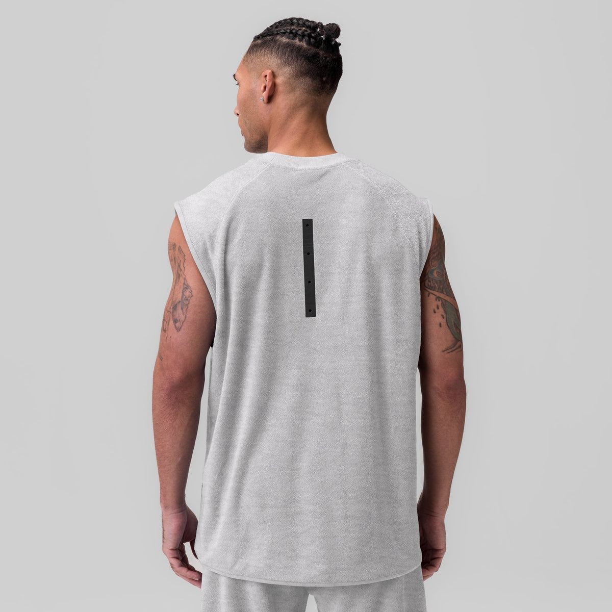 1092. Towel Terry Cutoff - Heather Grey