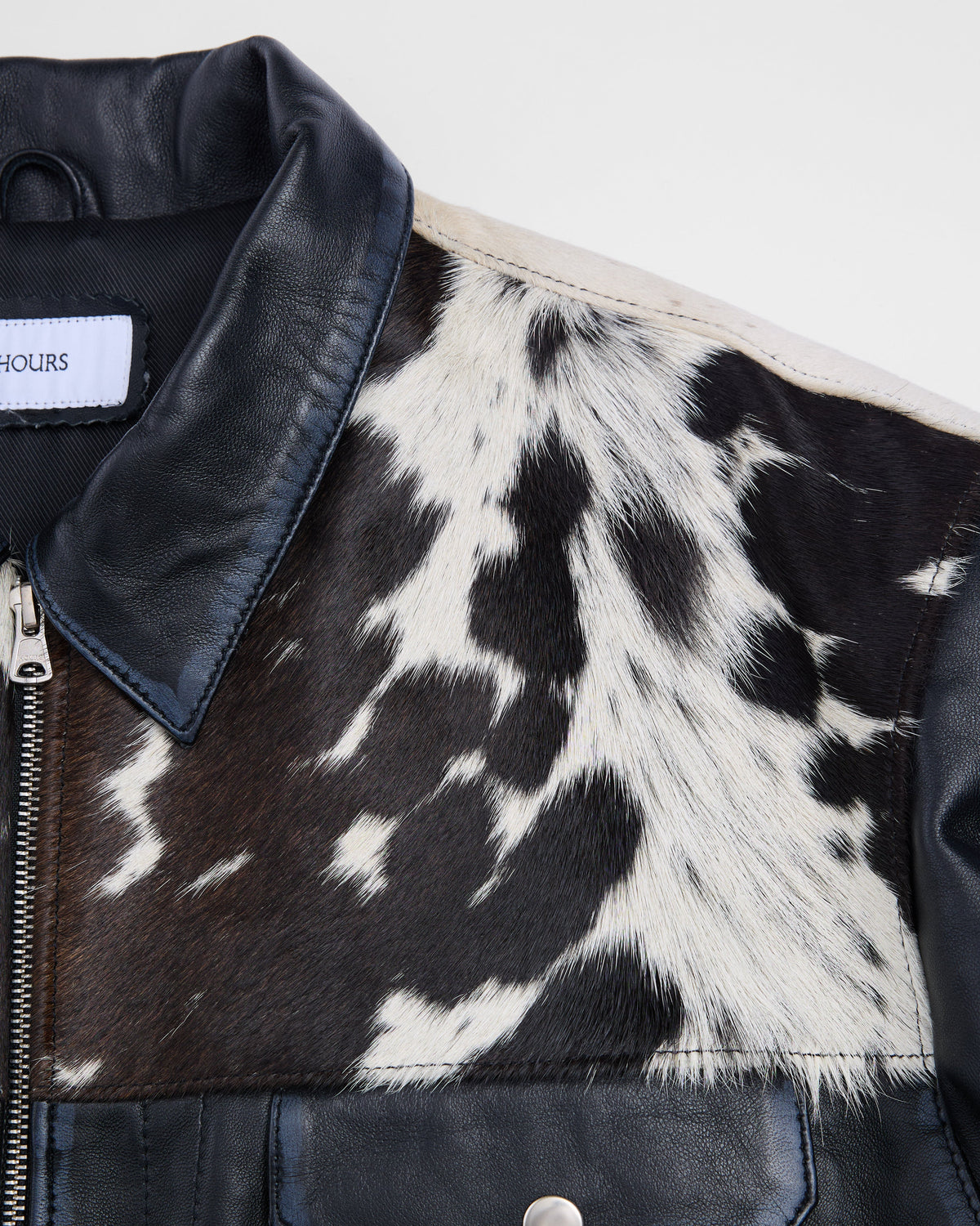 Cowhide Leather Jacket - Black