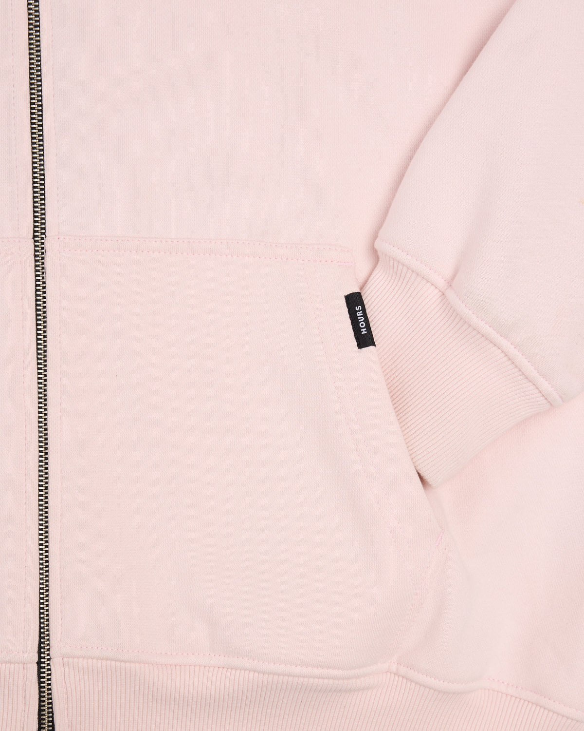 Drop Shoulder Zip Hoodie - Blush