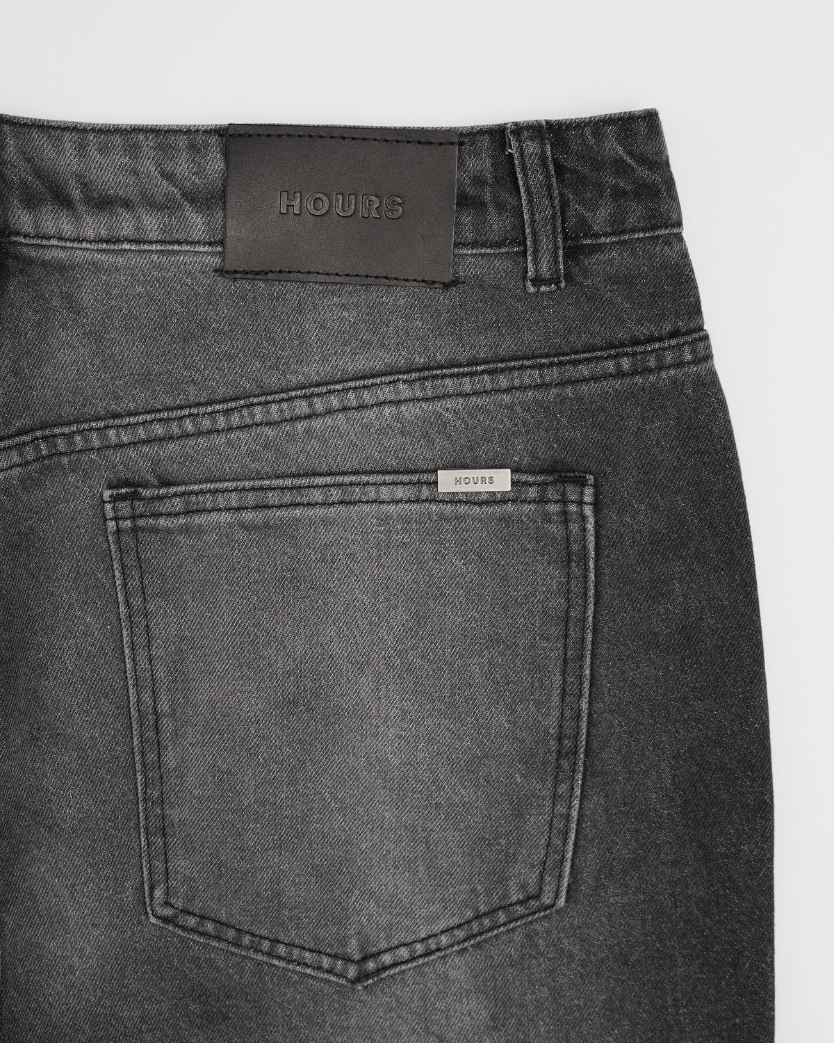 Flare Denim Pants - Washed Black