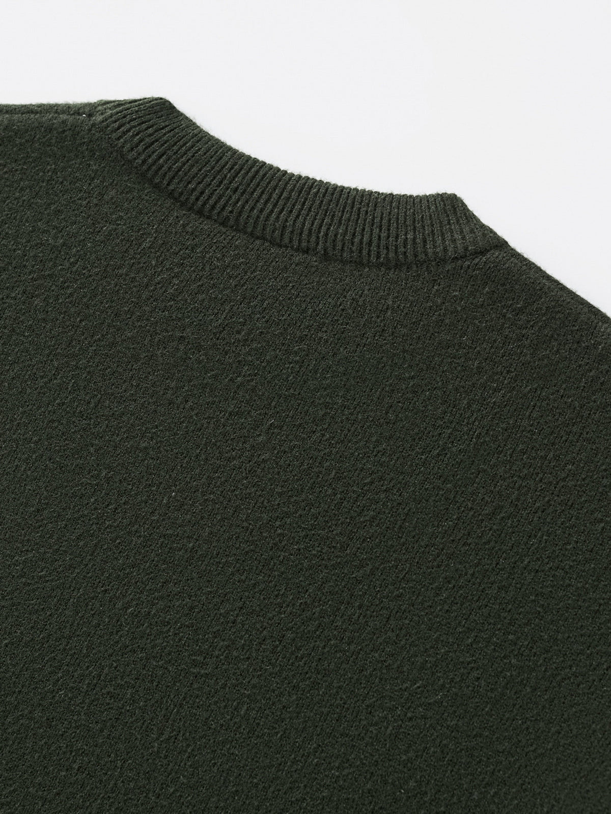HEART KNIT SWEATER - DEEP OLIVE