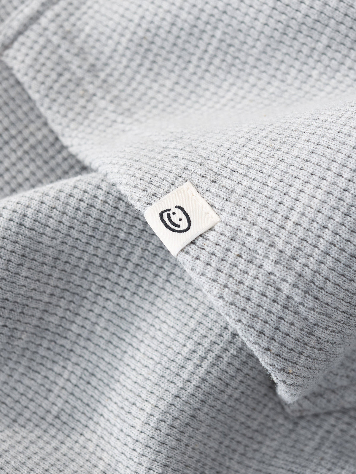 WAFFLE ZIP HOODIE - HEATHER GREY