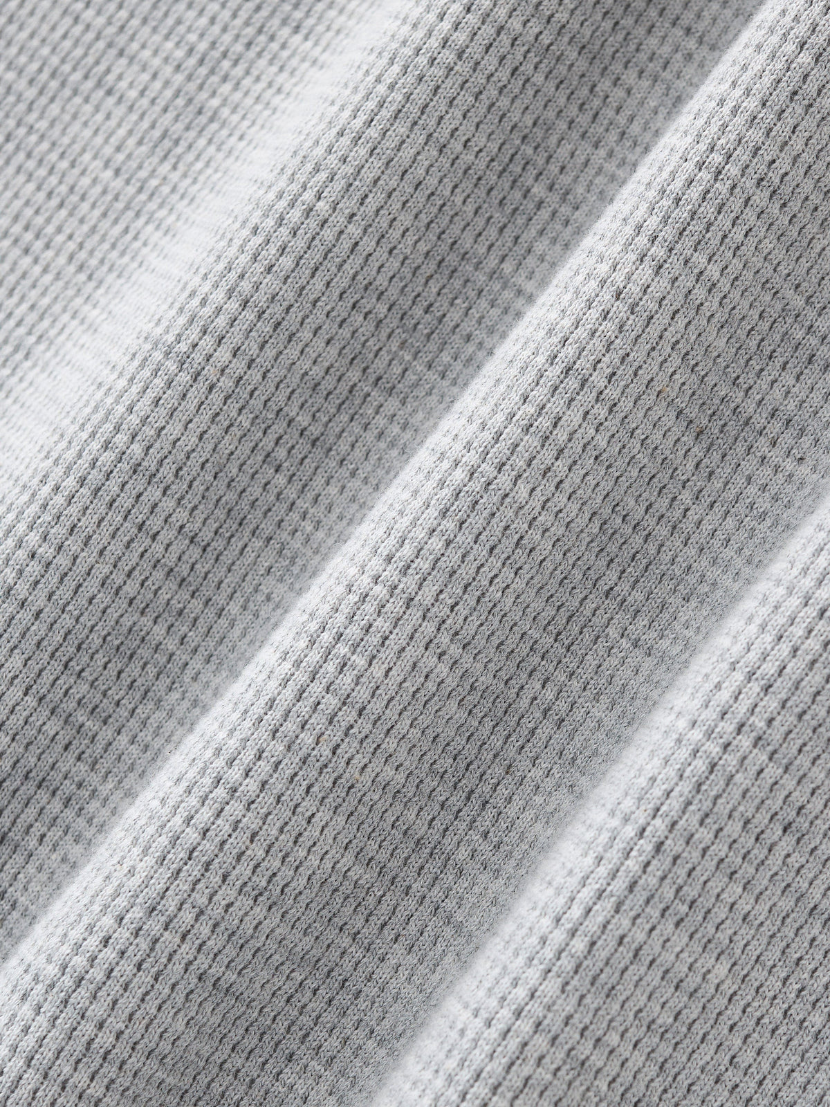 WAFFLE ZIP HOODIE - HEATHER GREY