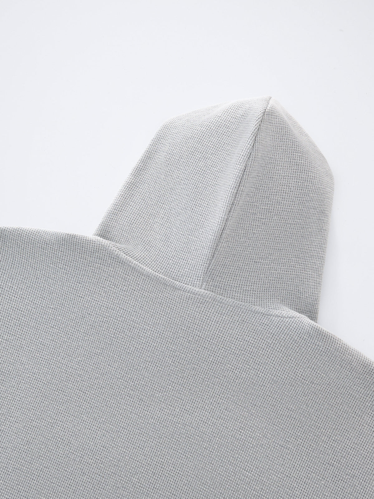 WAFFLE ZIP HOODIE - HEATHER GREY