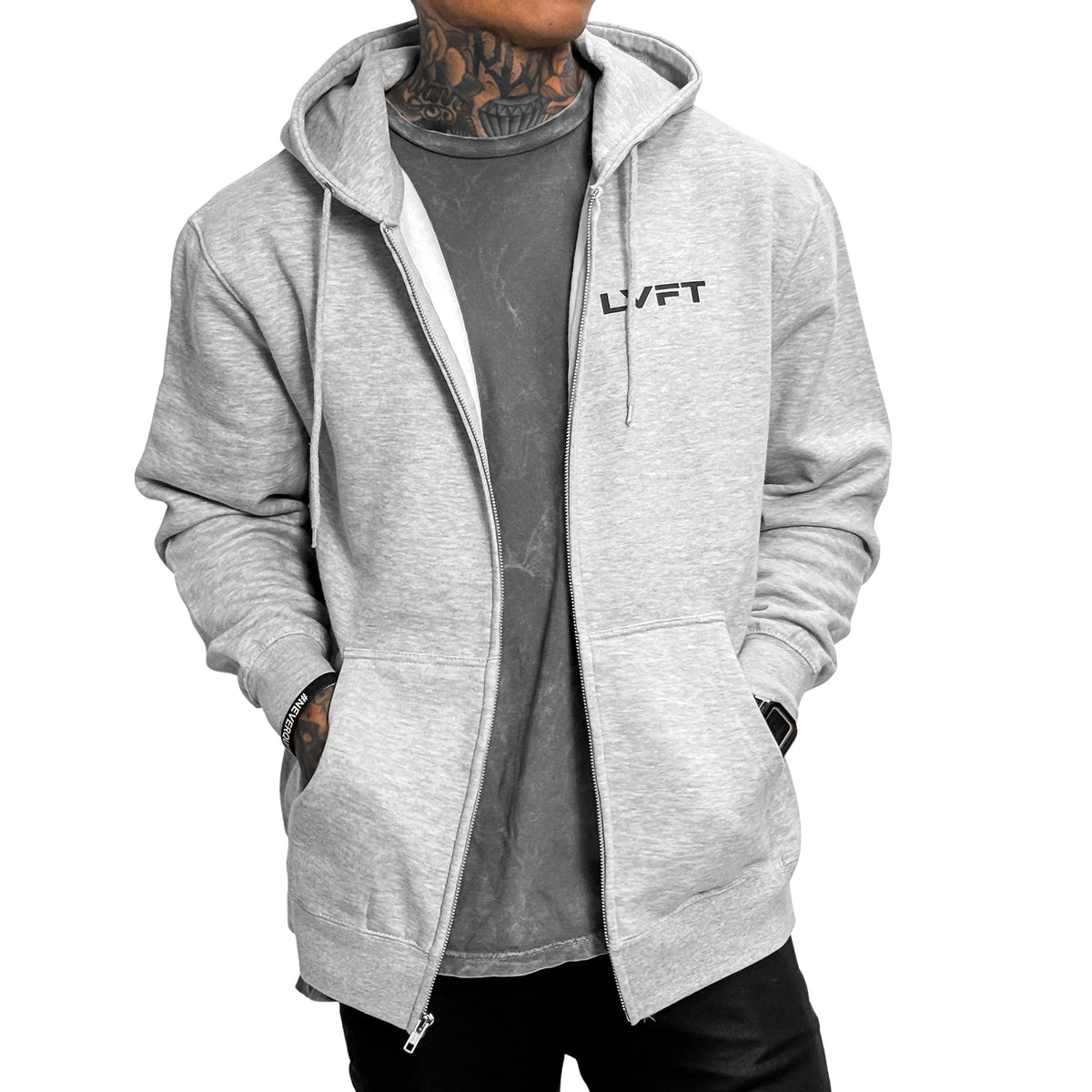 Slate Zip Up Hoodie - Heather Grey
