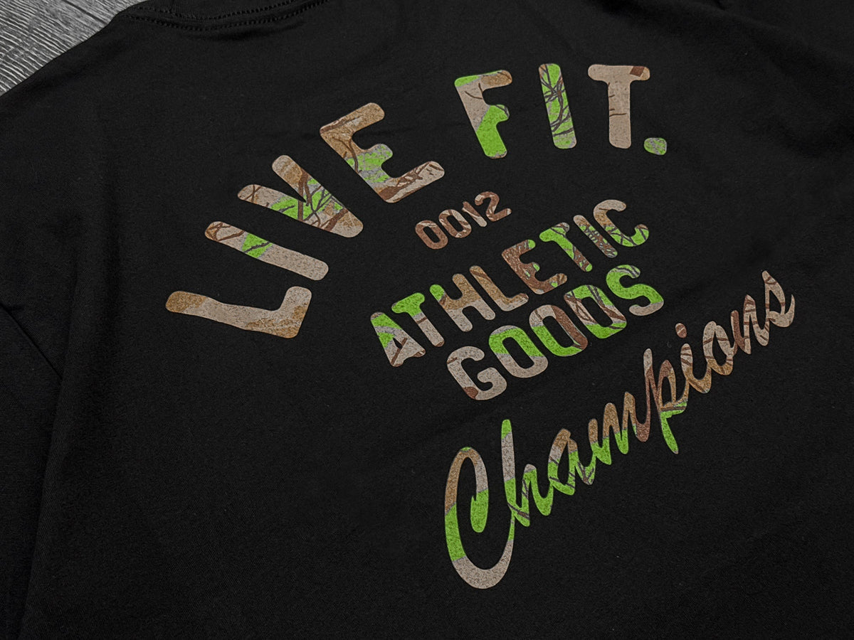 Athletic Goods Tee Black - Tree Camo