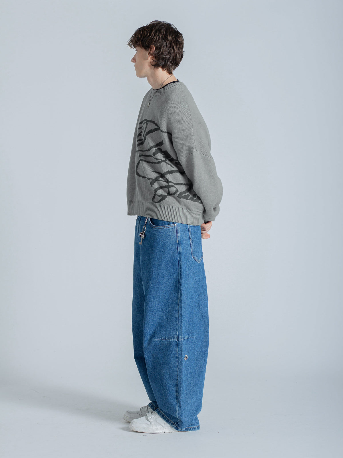 CURSIVE TEXT KNIT - MUTED SAGE