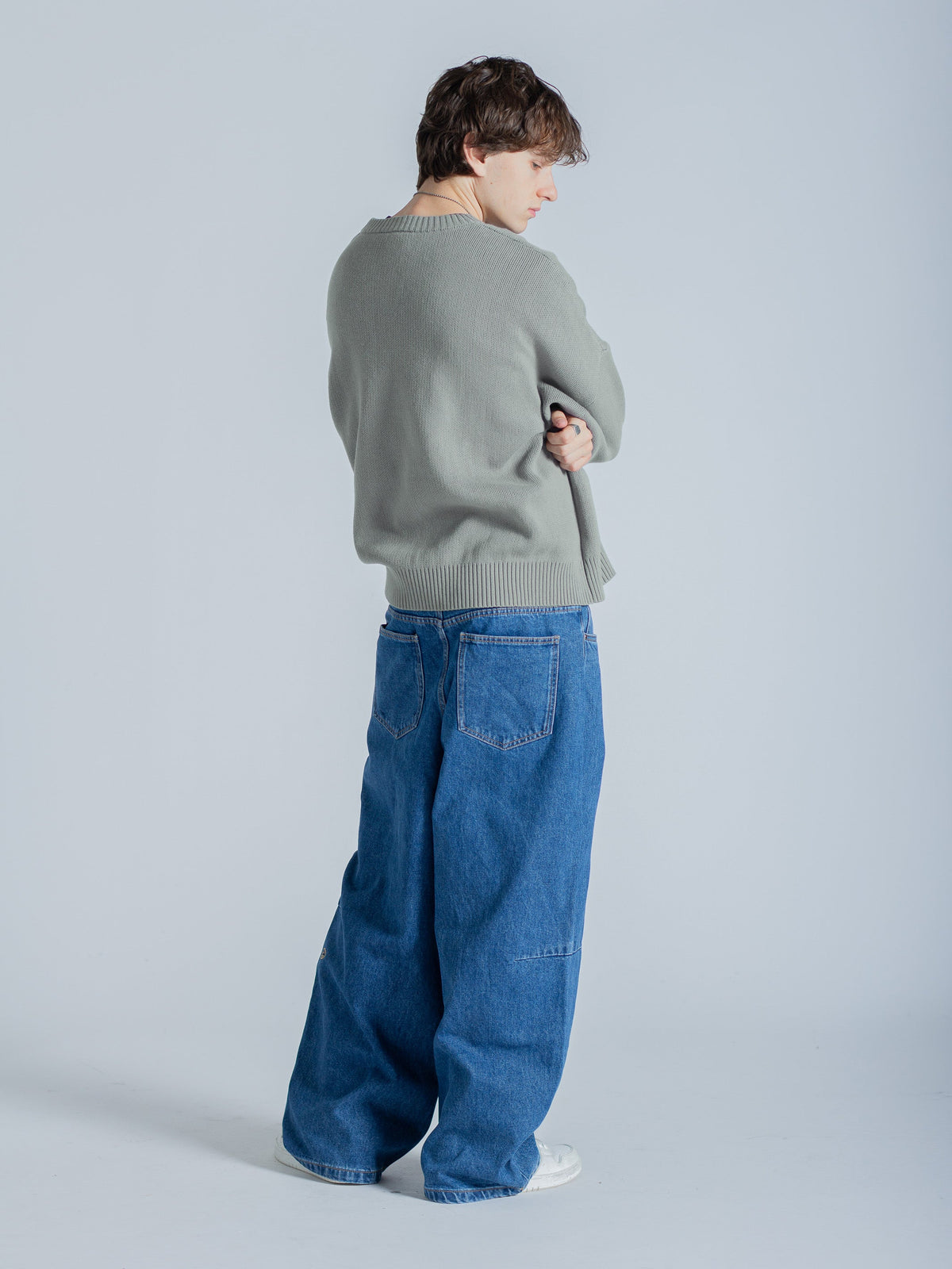 CURSIVE TEXT KNIT - MUTED SAGE