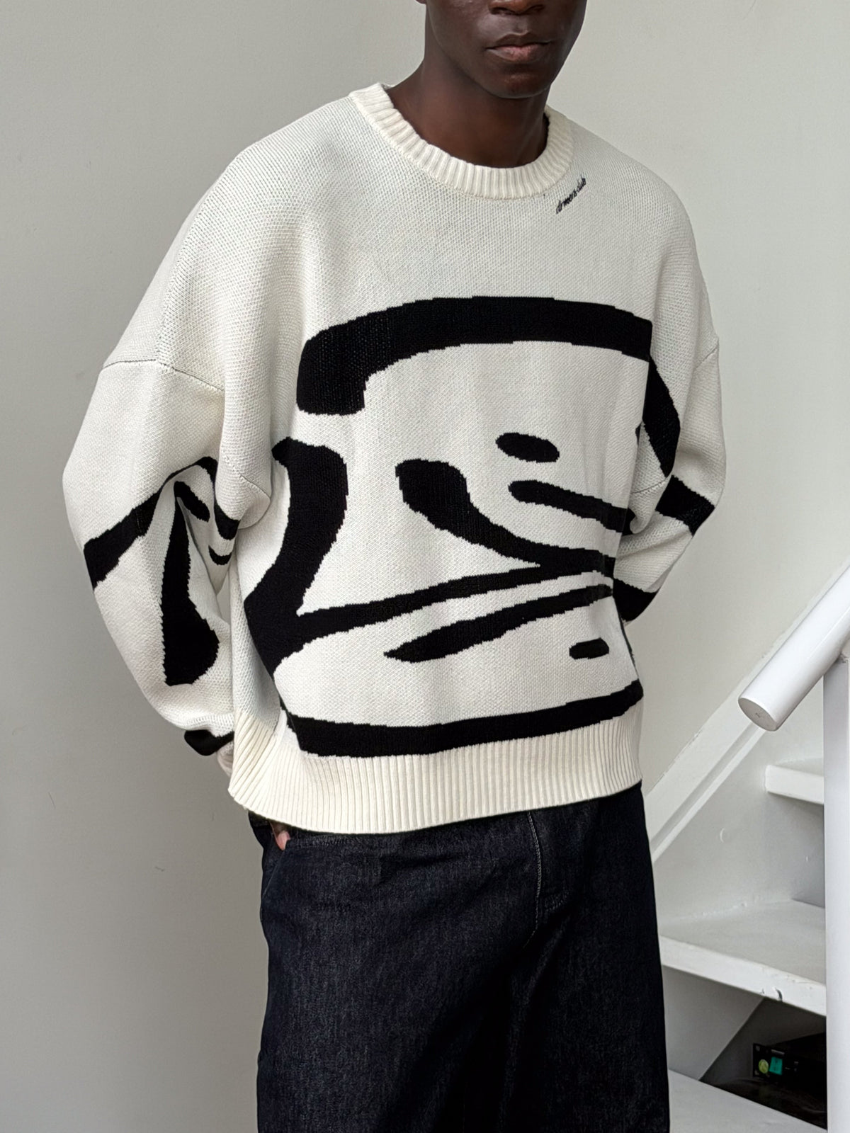 TRIPLE SMILEY KNIT - CREAM