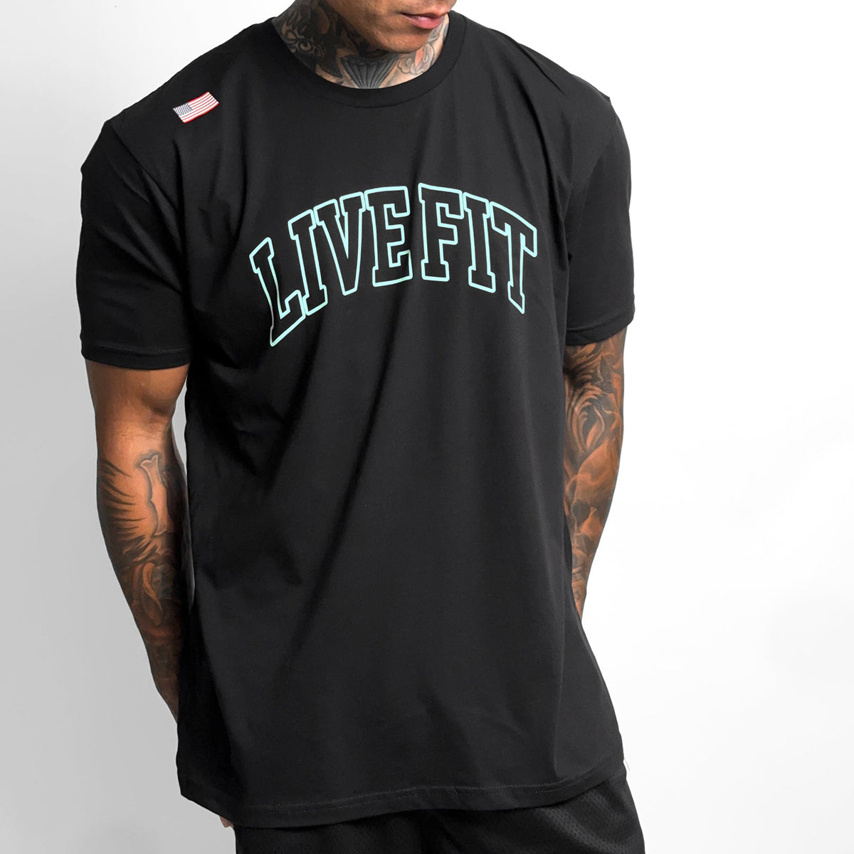 Letterman Tee - Black / Mint