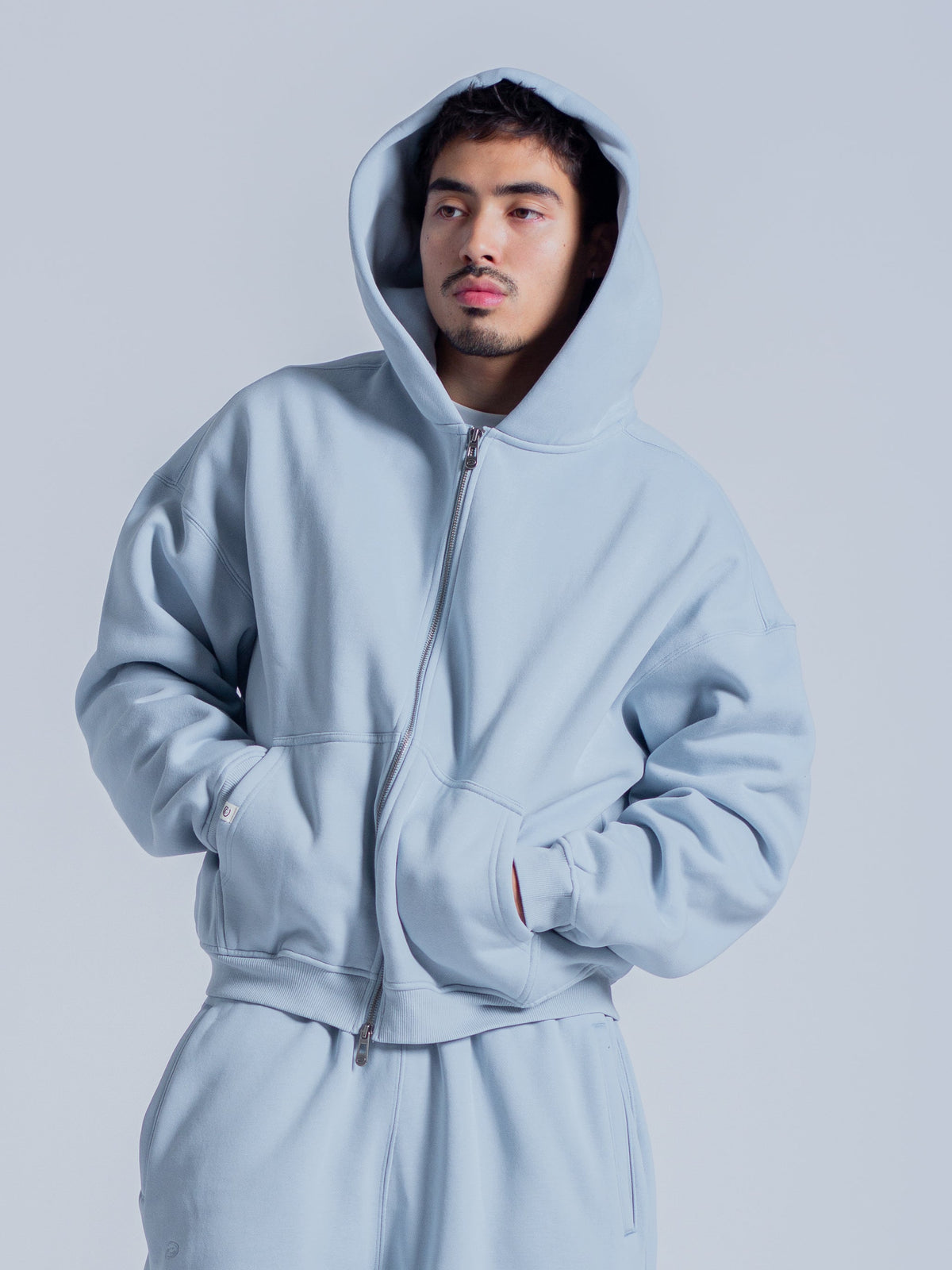 SIGNATURE BASIC ZIP UP - SKY BLUE