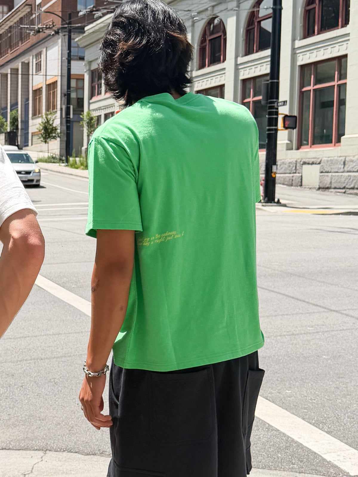 SIMPLE PLEASURES TEE - LIME GREEN