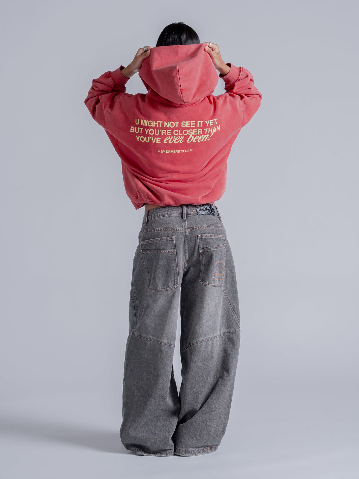 CLOSER THAN YOU THINK HOODIE - WASHED RED