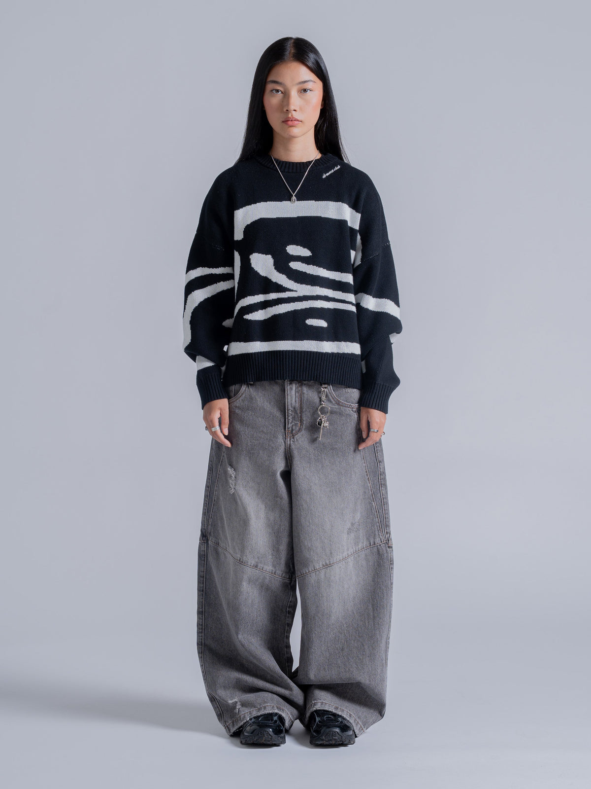 TRIPLE SMILEY KNIT - BLACK