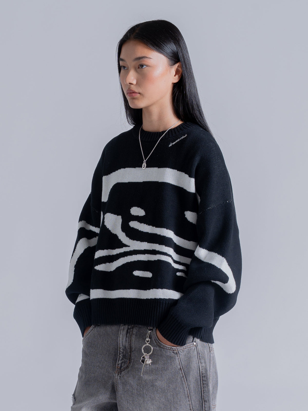 TRIPLE SMILEY KNIT - BLACK