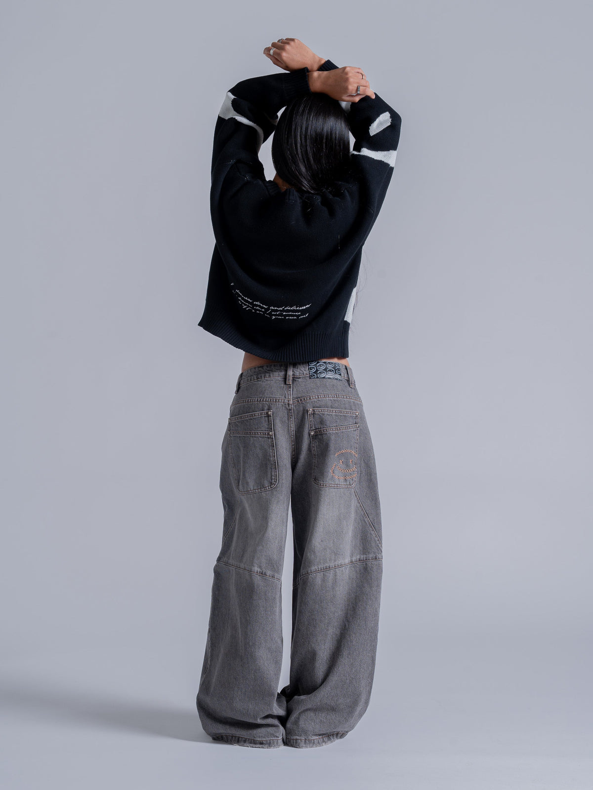 TRIPLE SMILEY KNIT - BLACK