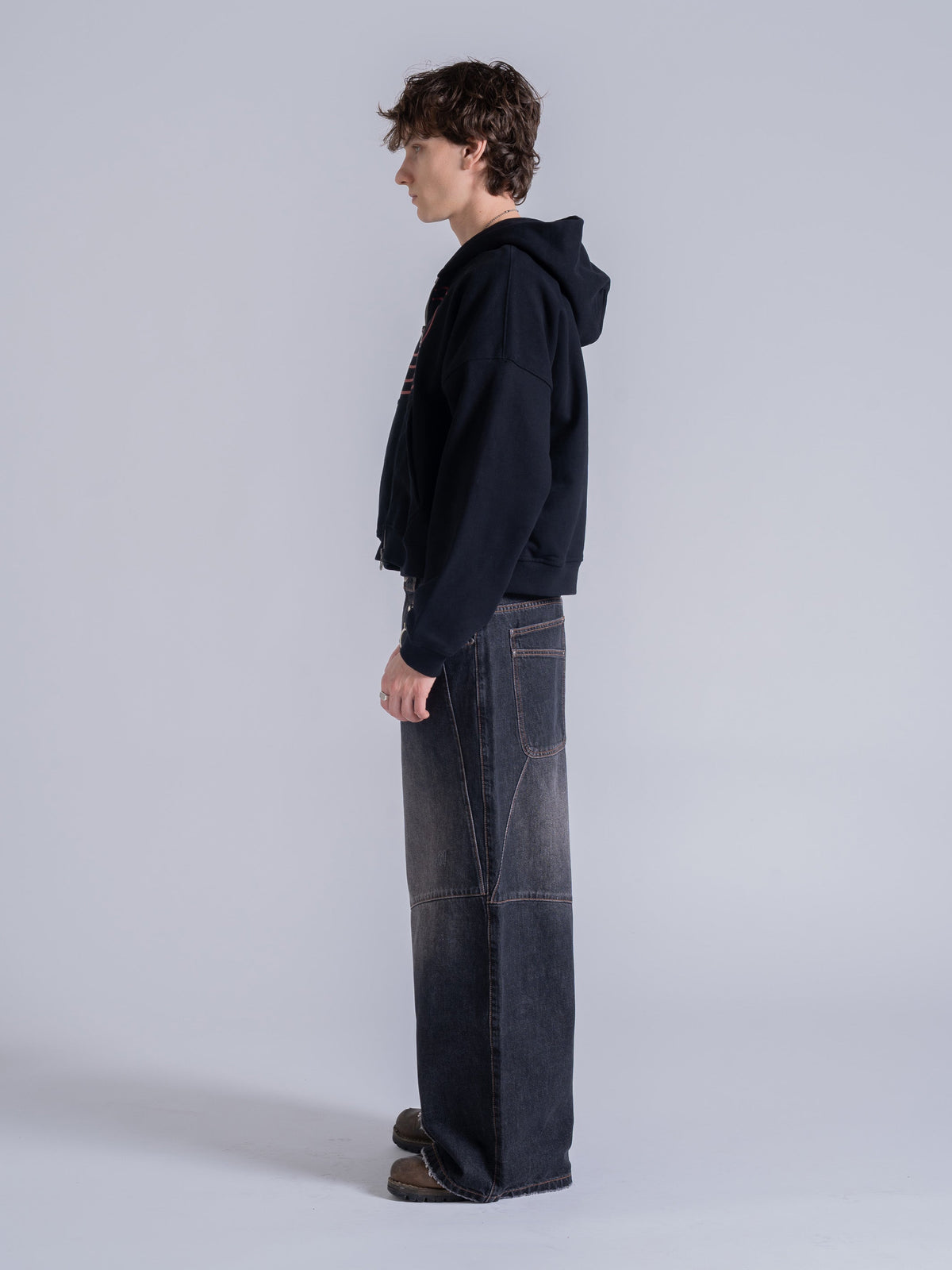 SMILEY BOXY DOUBLE ZIP - BLACK