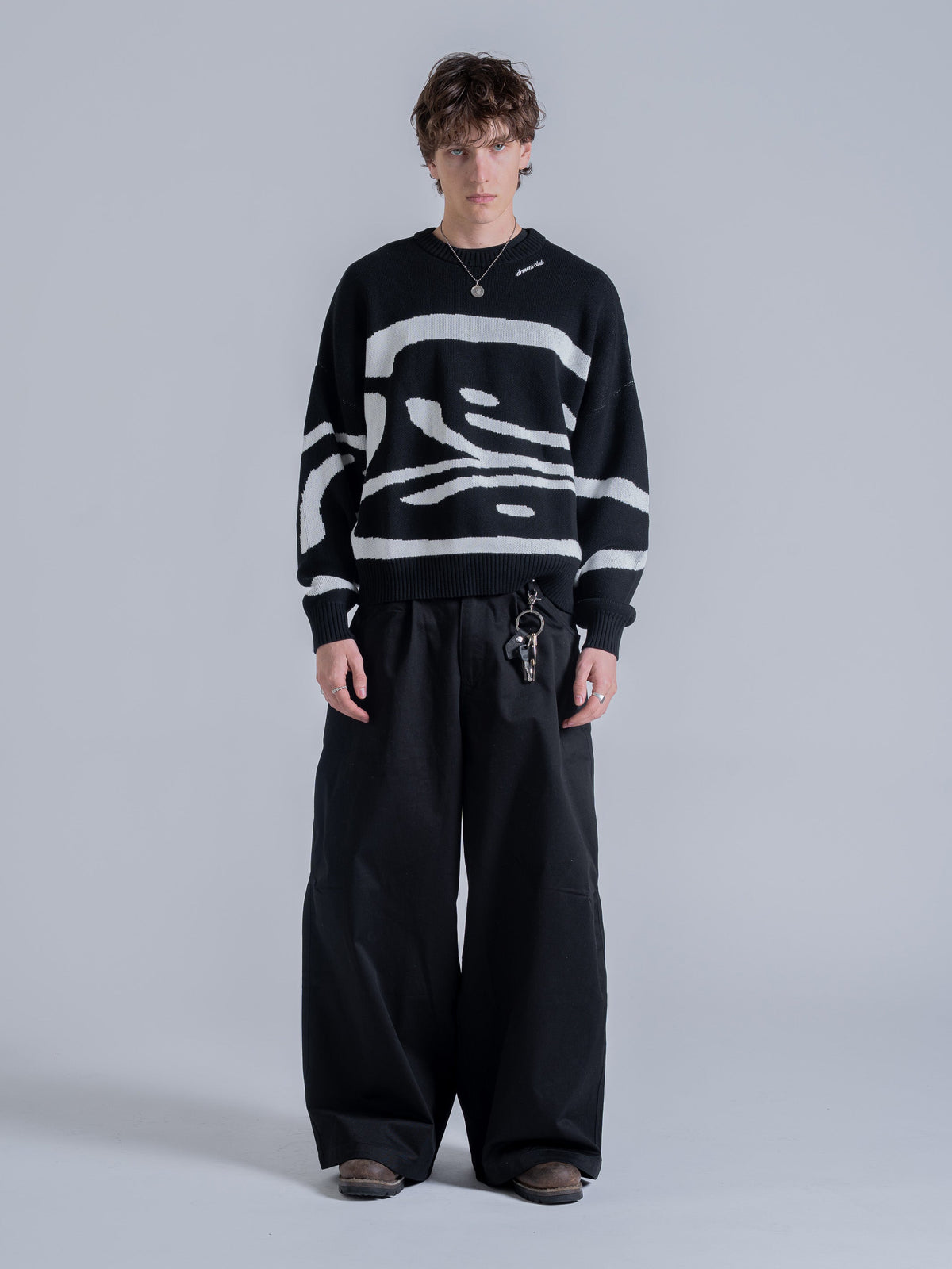 TRIPLE SMILEY KNIT - BLACK