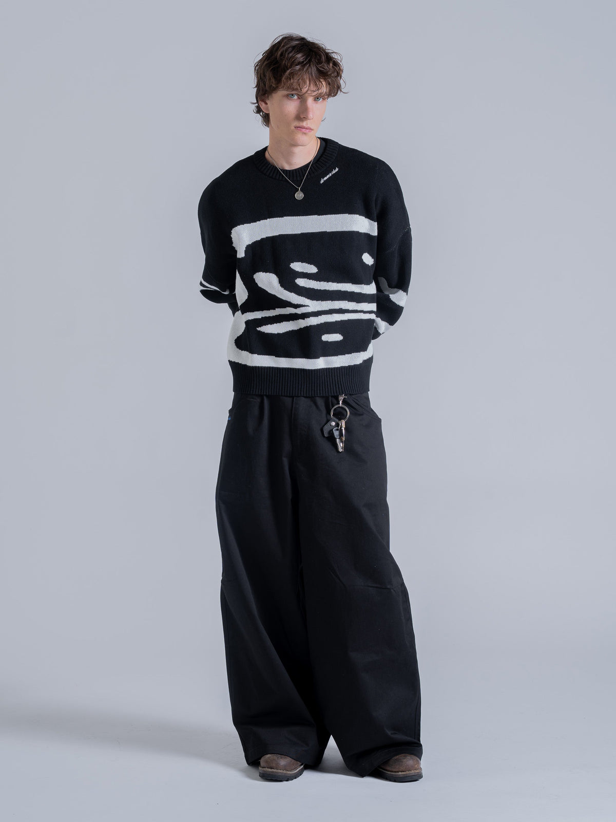TRIPLE SMILEY KNIT - BLACK