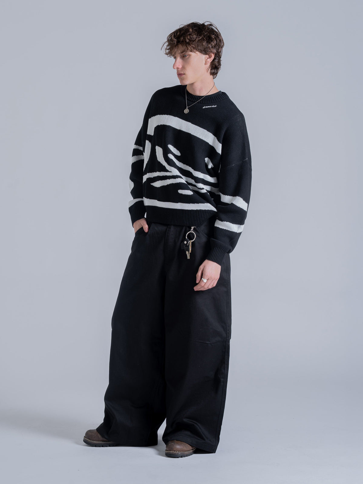 TRIPLE SMILEY KNIT - BLACK