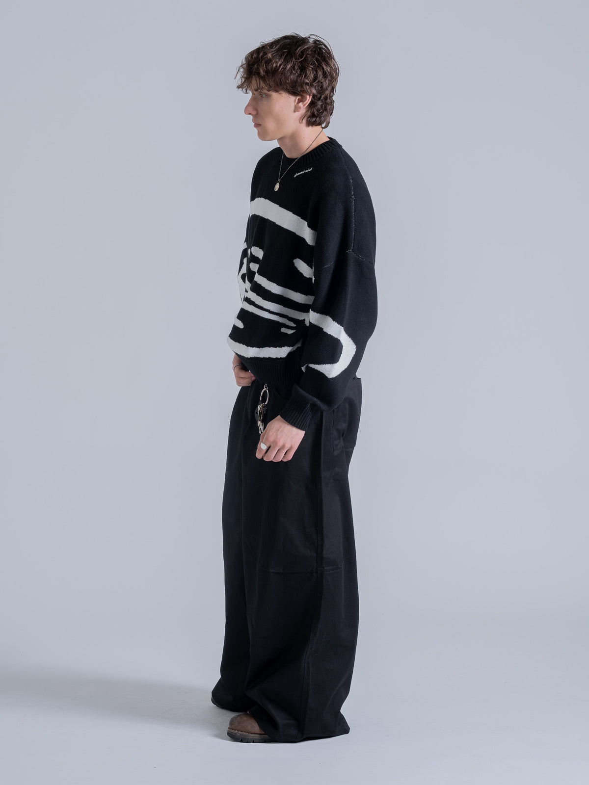 TRIPLE SMILEY KNIT - BLACK