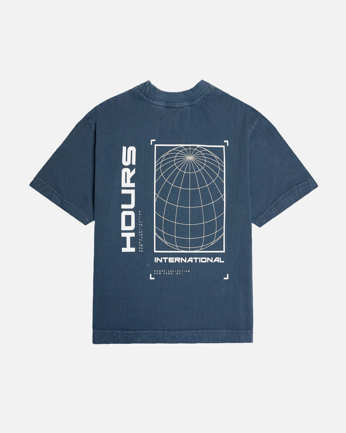 Hours International Cropped T-Shirt - Vintage Navy