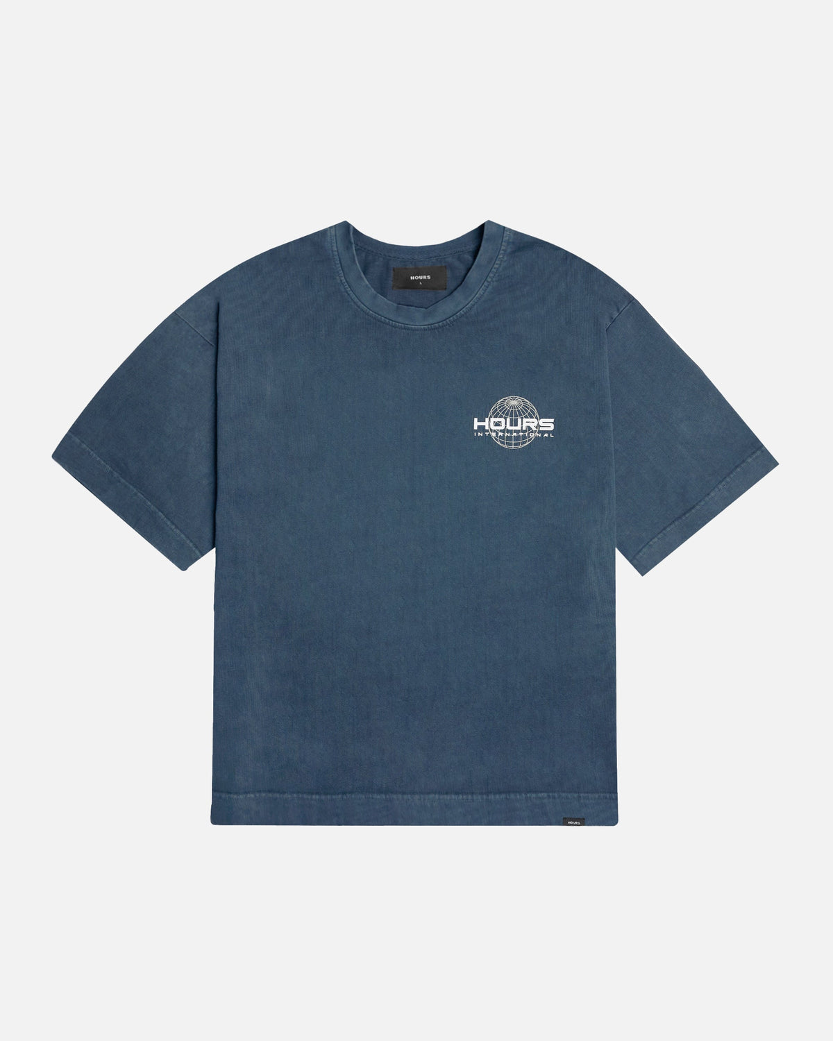 Hours International Cropped T-Shirt - Vintage Navy