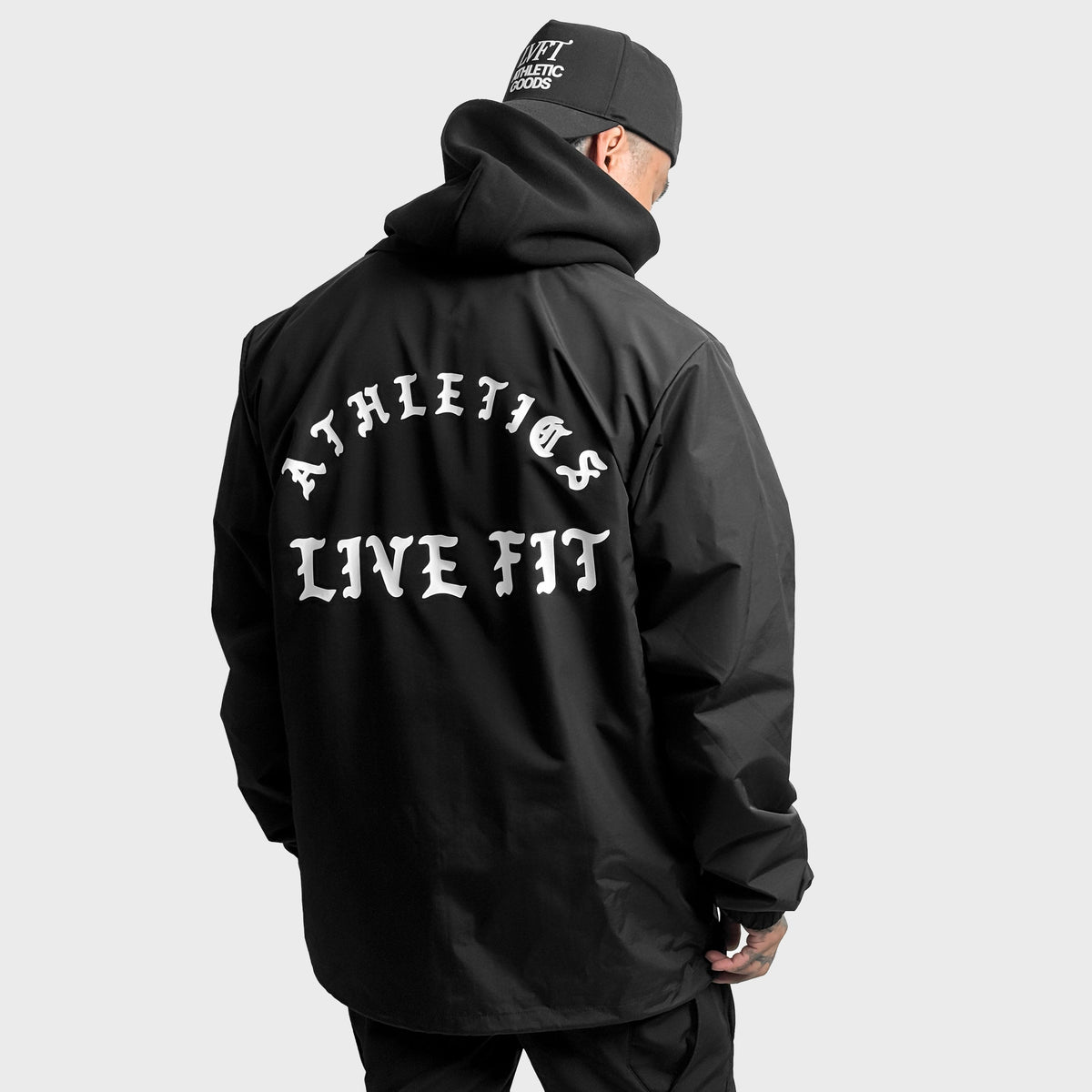 Iron Athletics Collared Coach Jacket - Black/White