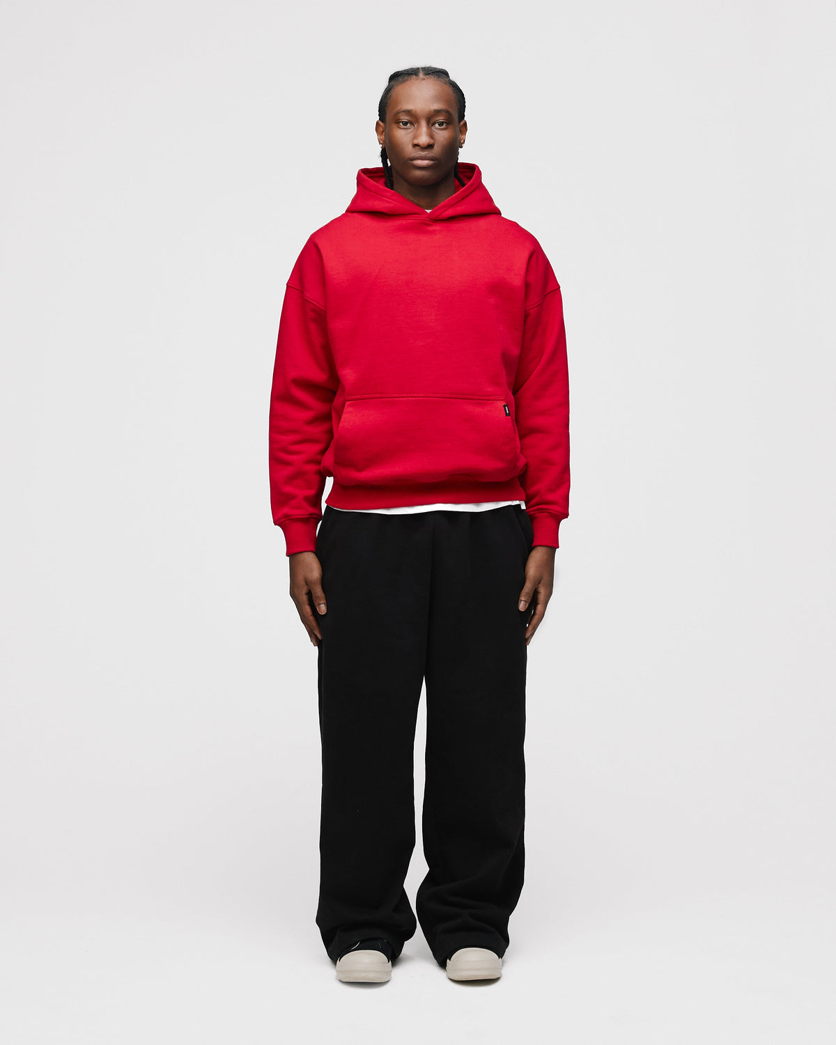 Drop Shoulder Hoodie - Red