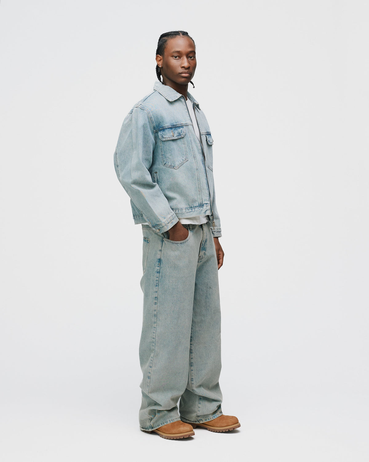 Baggy Denim Pants - Washed Blue