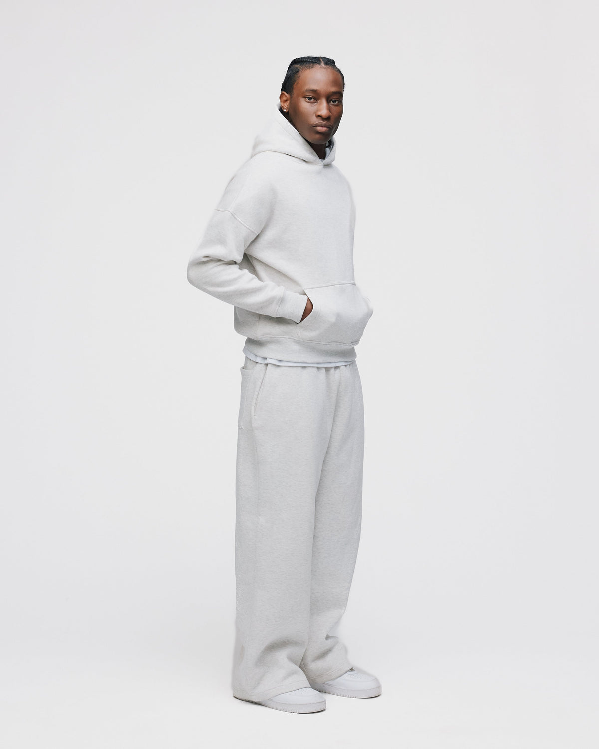 Drop Shoulder Hoodie - Ash