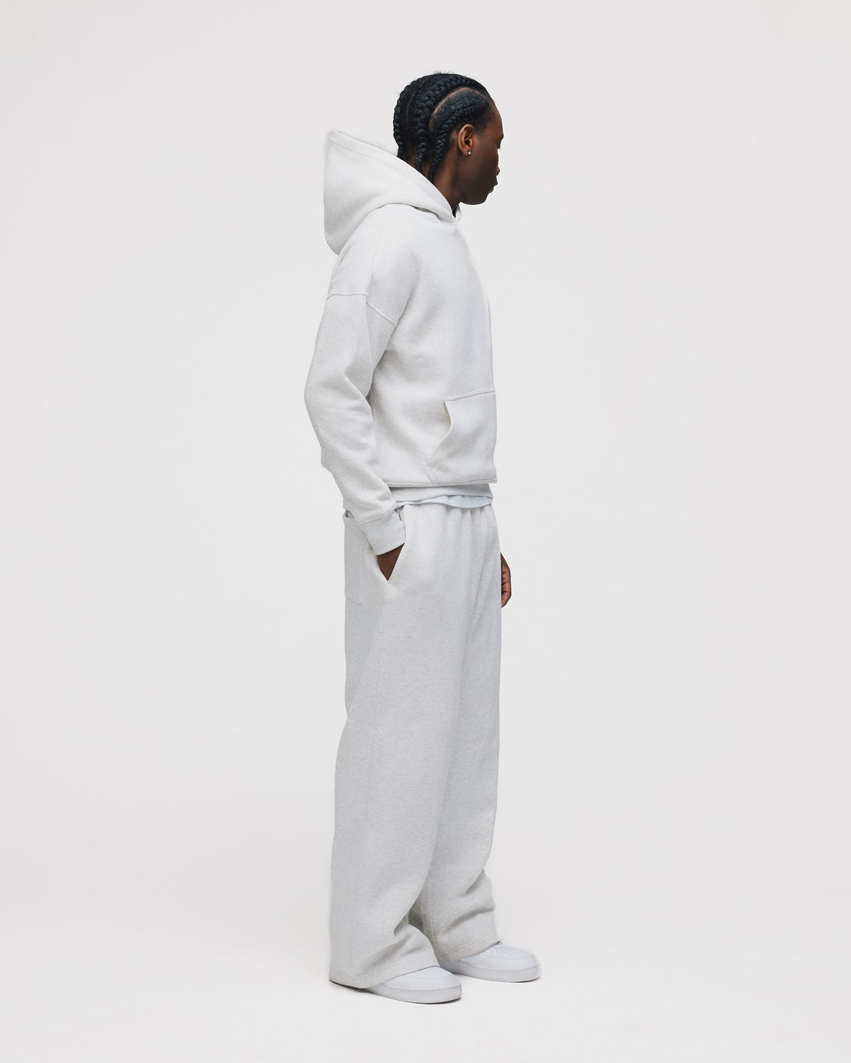 Drop Shoulder Hoodie - Ash