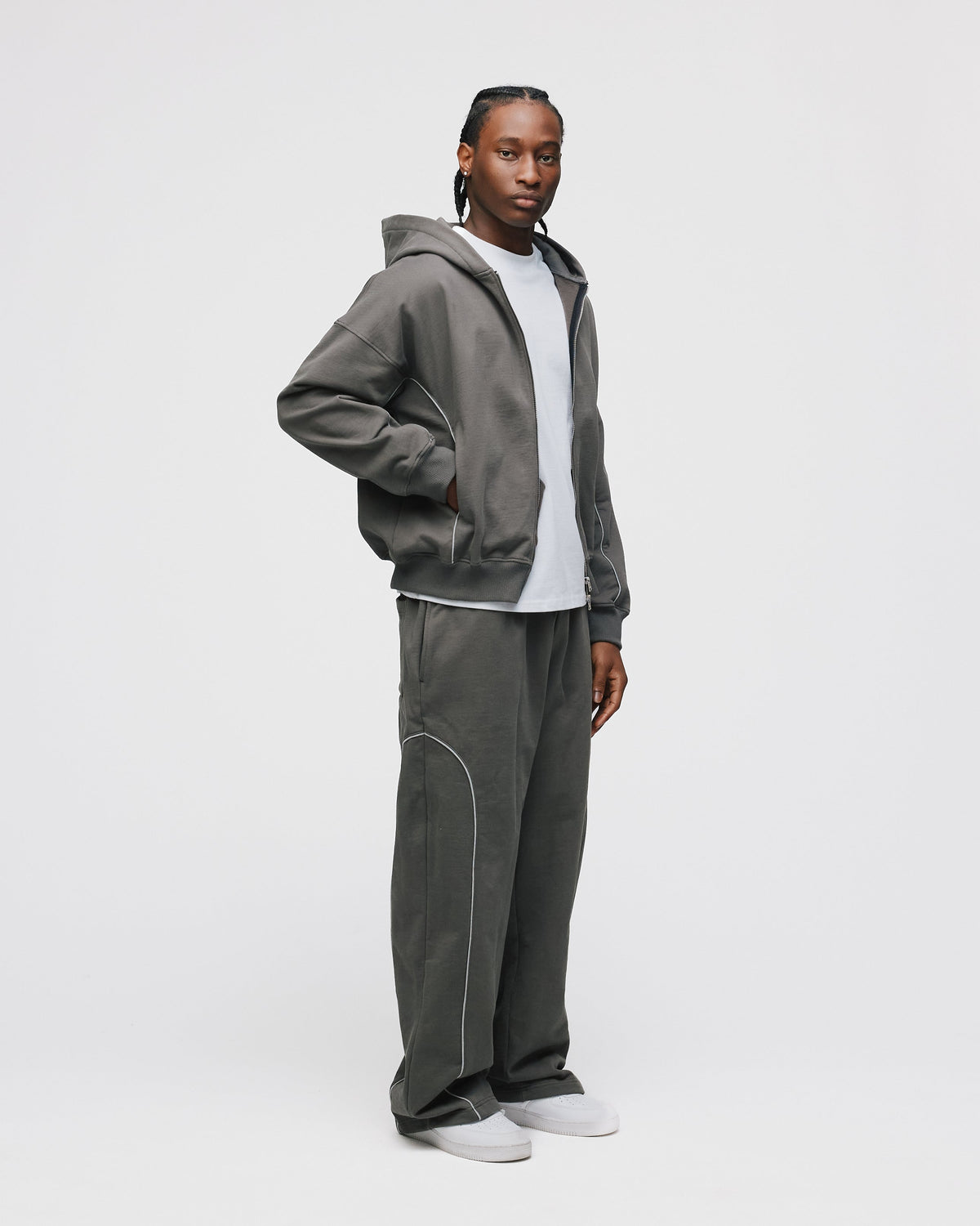 Arc Zip Hoodie - Charcoal