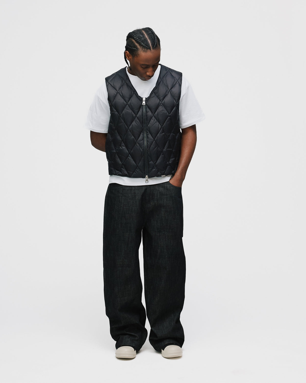 Quilted Puffer Vest - Black